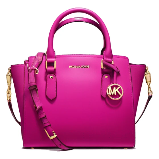 Realistic isolated magenta ombre Michael kors satchel purse.  sticker