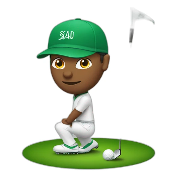golfer with saudi arabian headdress sticker