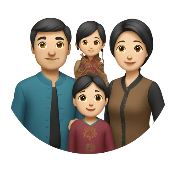 Kazakh family sticker