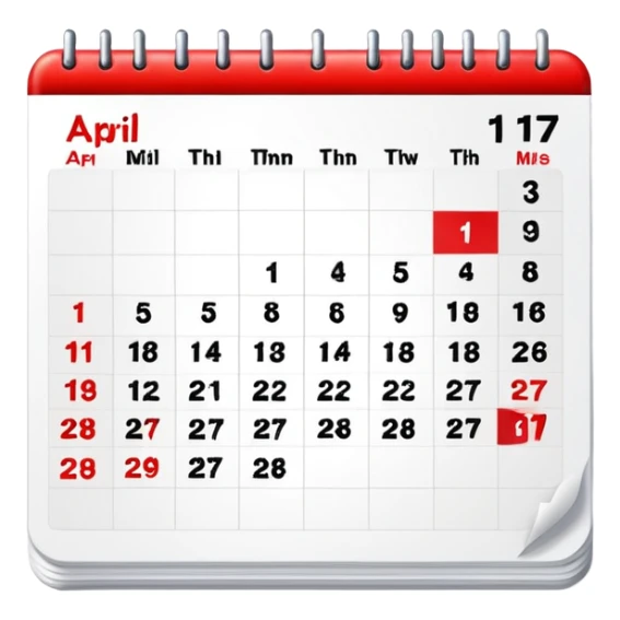 calendar 17 of April sticker