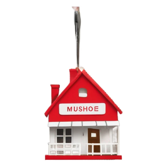 Musical treehouse, OXG hanging sign in red and white  sticker