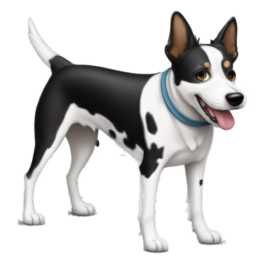 white and black dog cattle dog vacuuming sticker