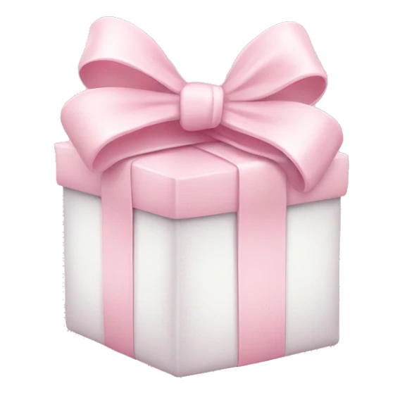 baby light pink present with white bow wrapped around sticker