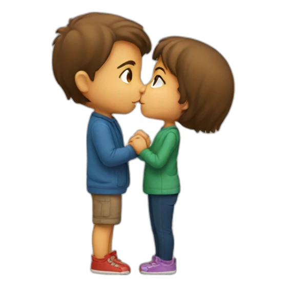 Boy kissing girl sticker