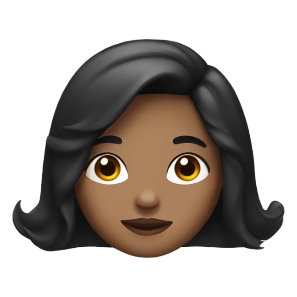 Girl with black hair and middle part in hair sticker