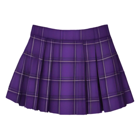 Purple tartan pleated mini skirt, isolated sticker