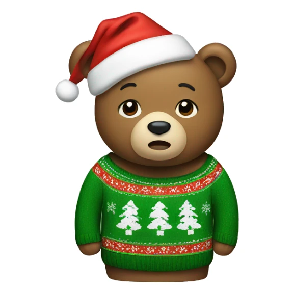 bear wearing christmas jumper sticker