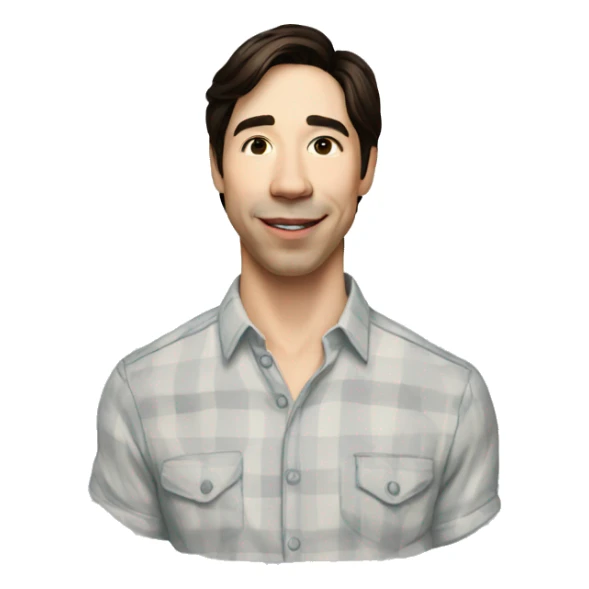 Justin Long wearing shirt sticker