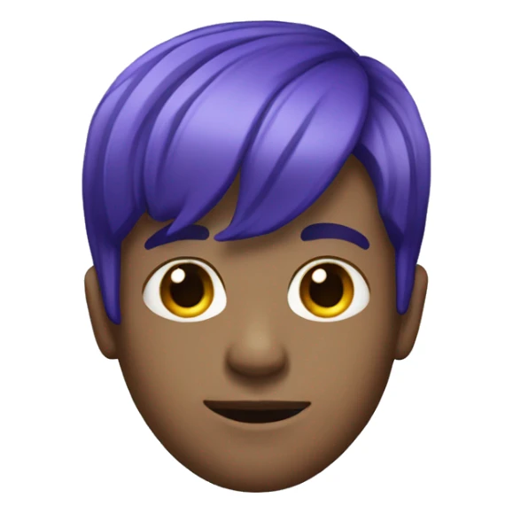 Guy with purple hair and blue streaks on the bangs and the side  sticker