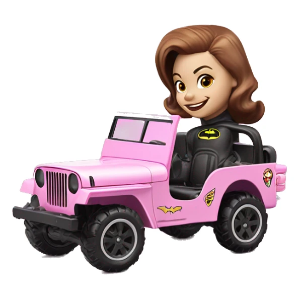 Cute Evil Batgirl 1942 Willy’s light pink army jeep hot wheels  sticker