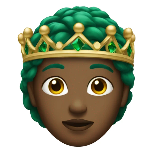 A dark emerald woman with a crown head sticker