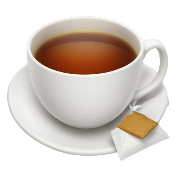 cup of tea cup on the plate with teabag next to it sticker