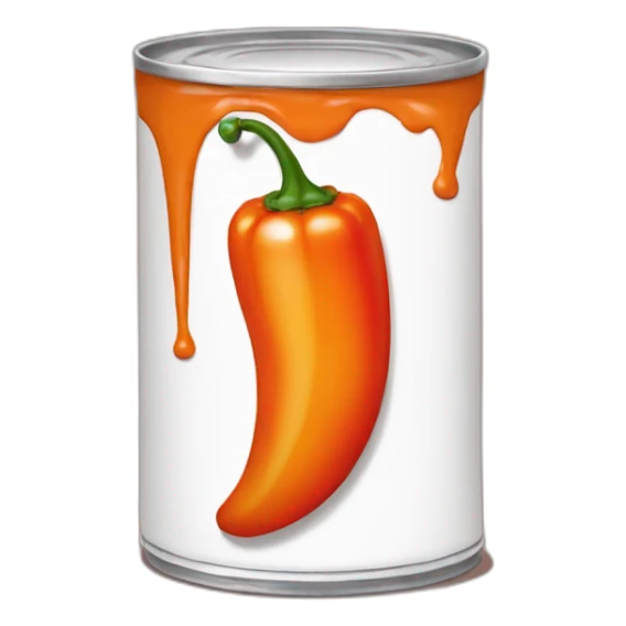 Orange Can of red peppers with sauce sticker