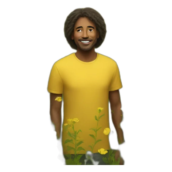 standing in field of yellow flowers sticker