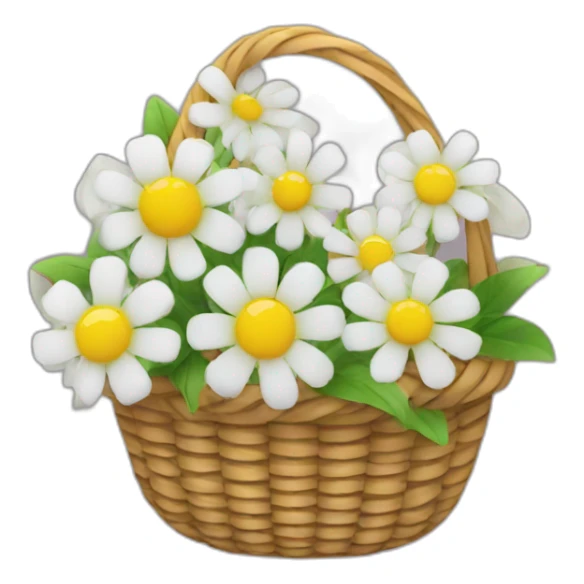 basket of artificial flowers sticker