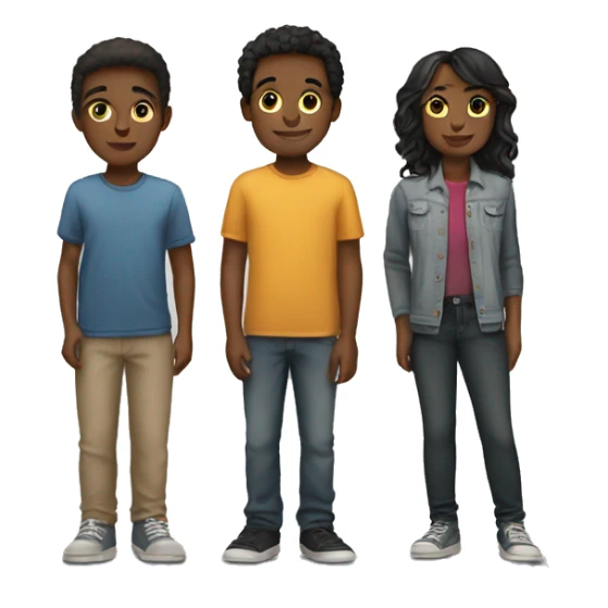 Friend group or girls and boys all stood together  sticker