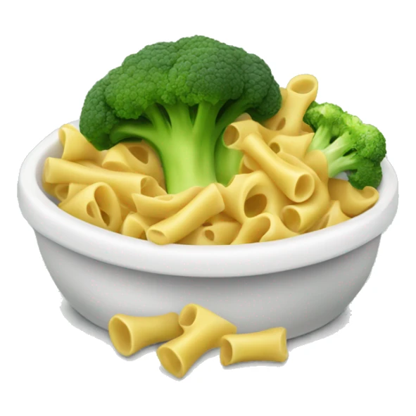 dish with macaroni and pieces of broccoli sticker