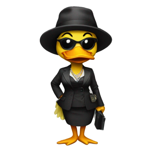 gangster duck woman sticker