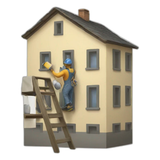 Painter building sticker