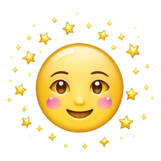 wink emoji with a sparkling sign and sparkles around sticker