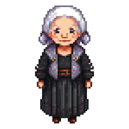 old woman pixel art sticker