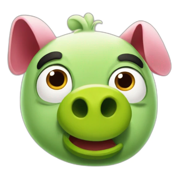The green pig from Angry Birds rules the birds sticker