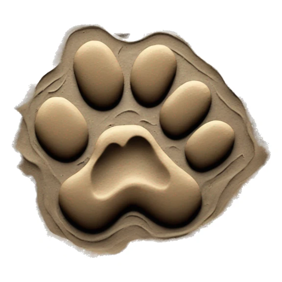 dog paw imprint in mud sticker