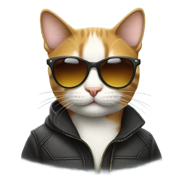Cat with sunglasses sticker