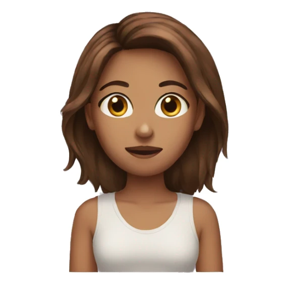 anxiety brown hair sticker