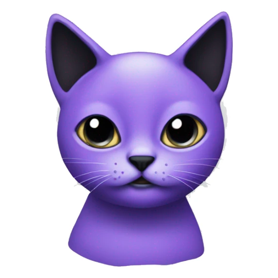 A cute purple cat with black on it sticker