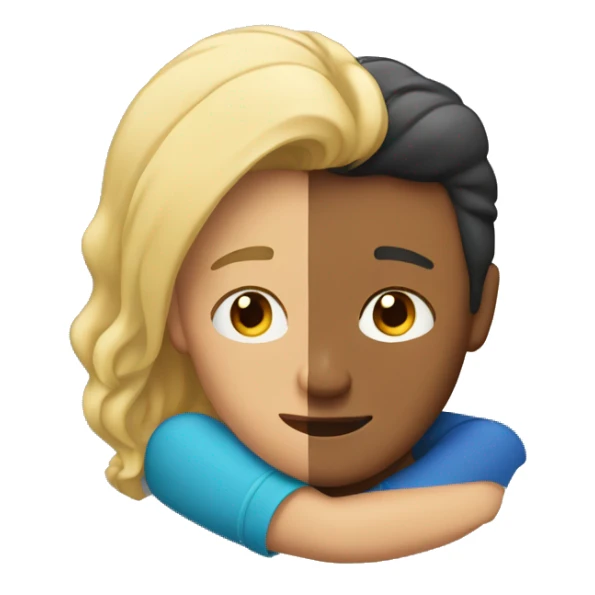 Blond man and hispanic woman hug each other sticker