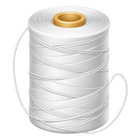 Roll of white thread  dental floss sticker