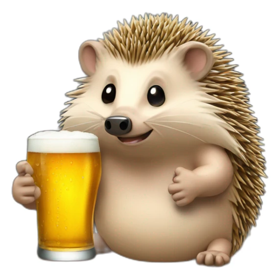 hedgehog drink beer hodl bitcoin sticker