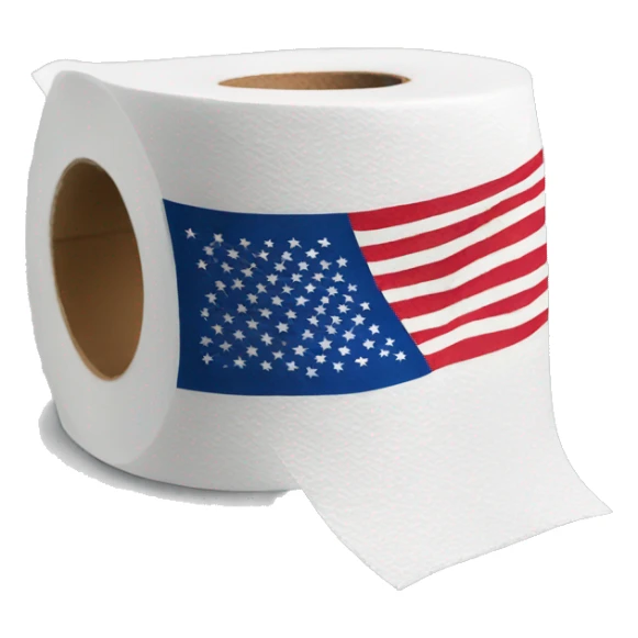  America flag on toilet paper  sticker