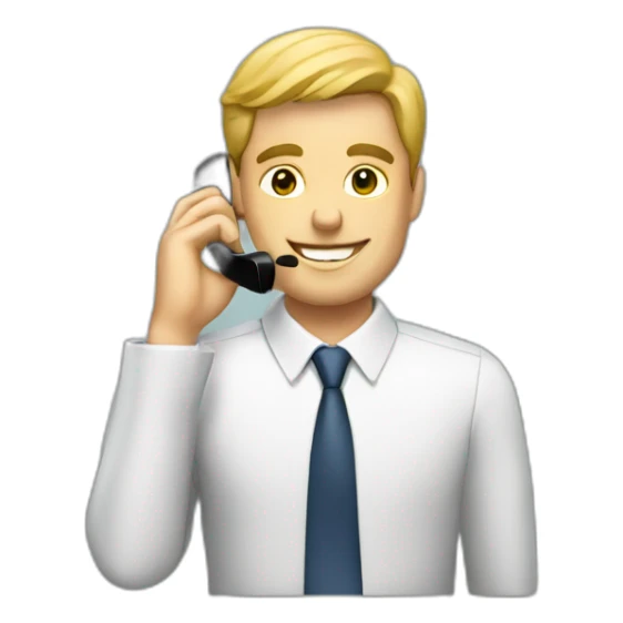 business man on the phone sticker