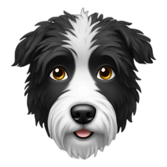 Hairy Black and white wet dog sticker