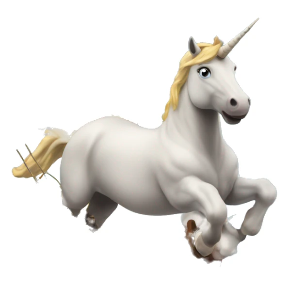 Titanic falling through hoop of fire while riding a unicorn sticker