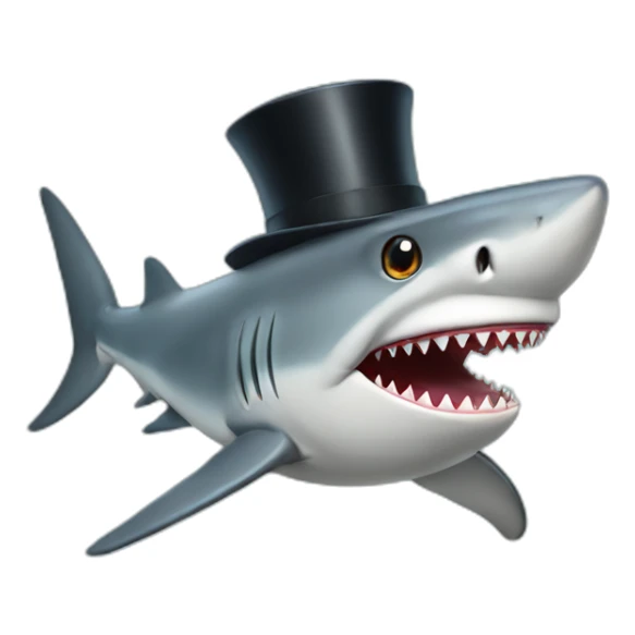 Shark with a top hat sticker