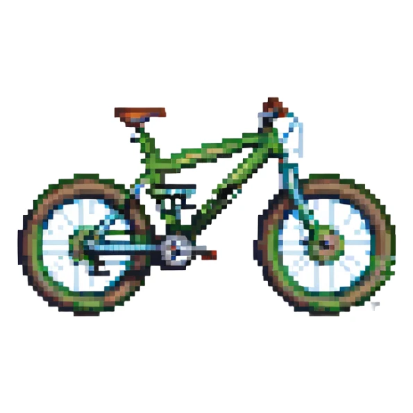Mountain bike with tires sticker