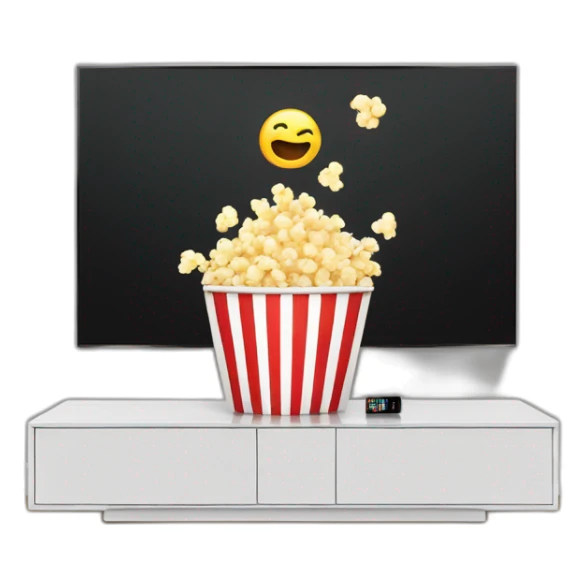 Netflix on a TV screen qnd popcorn sticker