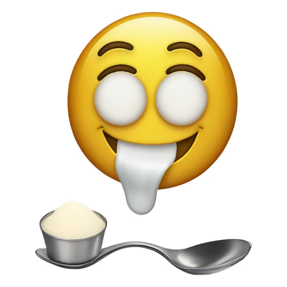 Smiley face with a spoon of sugar and a lighter  sticker
