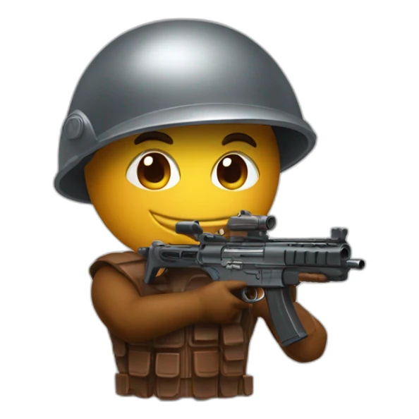 Chocorrol with gun and helmet  sticker