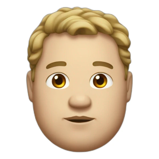 chubby man with dark blond hair thick lower lip sticker