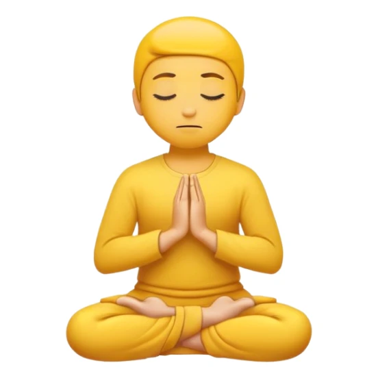 classic yellow emoji meditating, eyes closed, hands resting on knees sticker