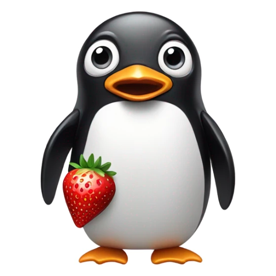 penguin surprised with chocolate strawberries gift  sticker