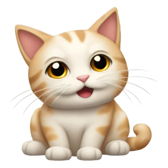 cat in the middle of a meow sticker