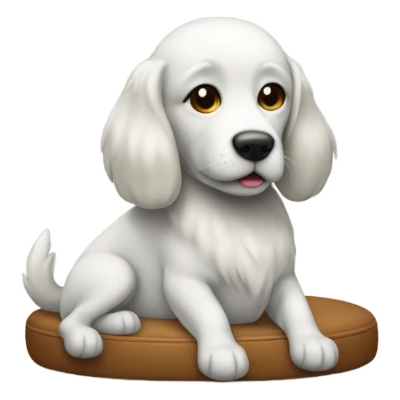 emoji d'un chien sur un pouf sticker