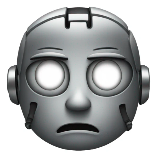the unamused face emoji as a robot sticker