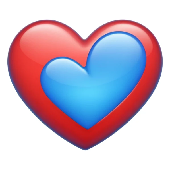 Red and  blue mix heart emoji  sticker