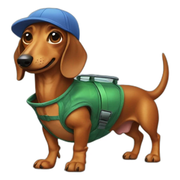 dachshund in a dinosaur costume sticker